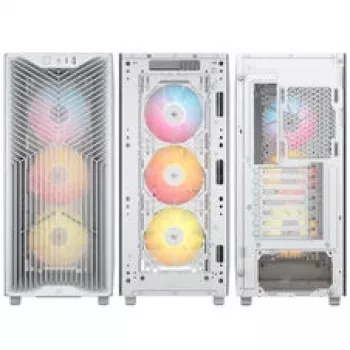 Corsair 3200D RS ARGB PC korpusas, Midi Tower, ATX, grūdintas stiklas - baltas