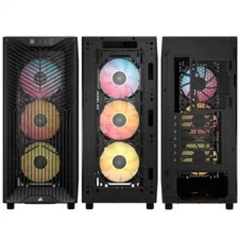 Corsair 3200D RS ARGB PC korpusas, Midi Tower, ATX, grūdintas stiklas - pilkas