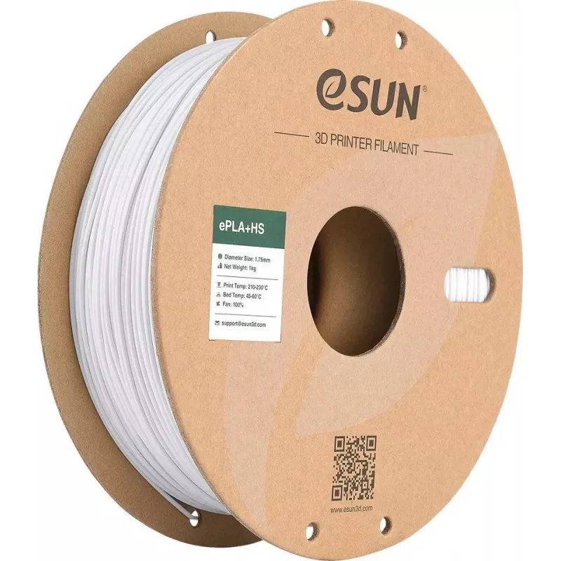 EPLA+HIGH SPEED 1,75mm ŠALTA BALTA 1kg ESUN 3D SIŪLAS (EPLA+HS-P175CW1)