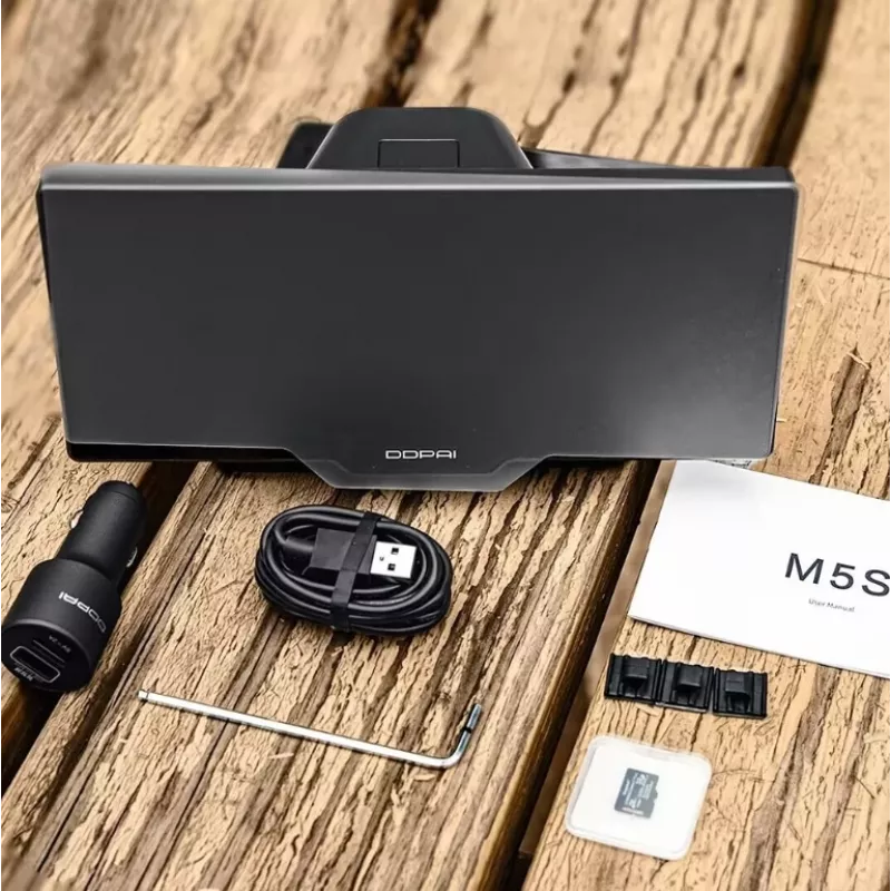 Automobilinė vaizdo kameros 70mai DDPAI M5S su 8,9 colio lietimui jautriu ekranu, 1440p priekinė kamera, Bluetooth 5.0, 5 GHz Wi‑Fi
