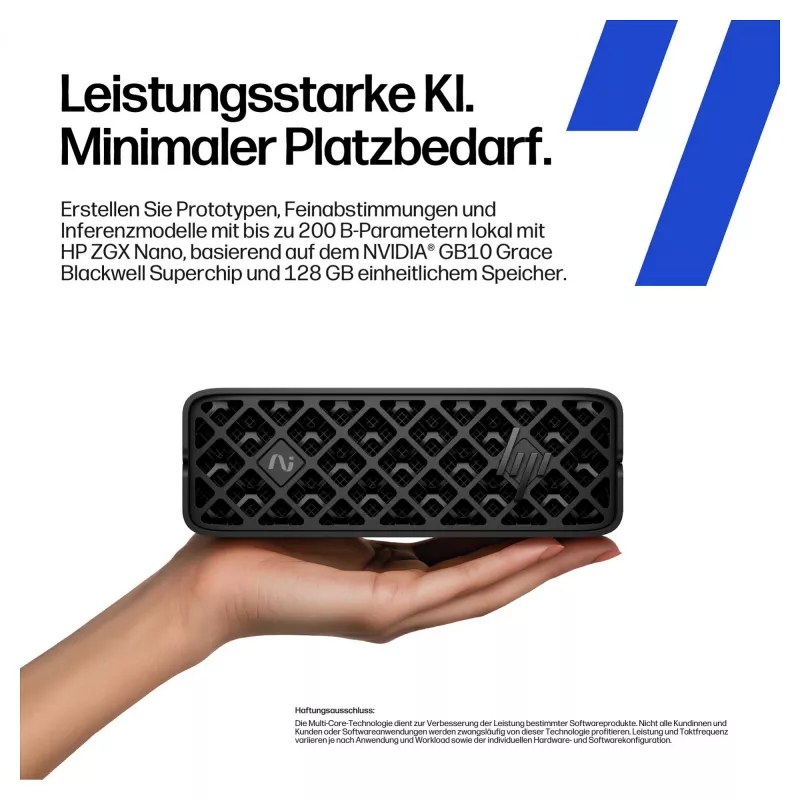 HP ZGX NANO G1n AI Mini GB10 su Nvidia Juodawell, 128 GB RAM, 2 TB SSD, DGX WLAN