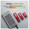Išorinė dėžutė AXAGON EEM2-20GD USB-C 20 Gbps dviem M.2 NVMe SSD diskams su aparatine kopijavimo funkcija