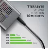 Išorinė dėžutė AXAGON EEM2-20GD USB-C 20 Gbps dviem M.2 NVMe SSD diskams su aparatine kopijavimo funkcija