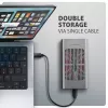 Išorinė dėžutė AXAGON EEM2-20GD USB-C 20 Gbps dviem M.2 NVMe SSD diskams su aparatine kopijavimo funkcija