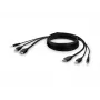 KVM kabelis Belkin F1DN1CCBL — HDMI į USB A/B su garsu, USB klaviatūros/pelės prievadai, 3 m