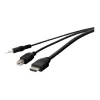 KVM kabelis Belkin F1DN1CCBL — HDMI į USB A/B su garsu, USB klaviatūros/pelės prievadai, 3 m