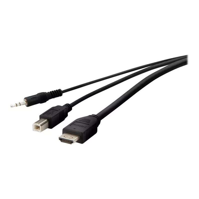 KVM kabelis Belkin F1DN1CCBL — HDMI į USB A/B su garsu, USB klaviatūros/pelės prievadai, 3 m