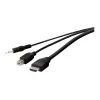 KVM kabelis Belkin F1DN1CCBL — HDMI į USB A/B su garsu, USB klaviatūros/pelės prievadai, 3 m