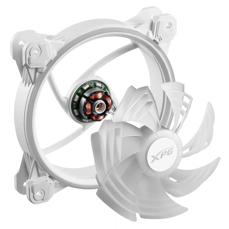 XPG HURRICANE 120 ARGB PWM White, ventiliatorius, 12 cm, 600 aps./min., 2000 aps./min., balta