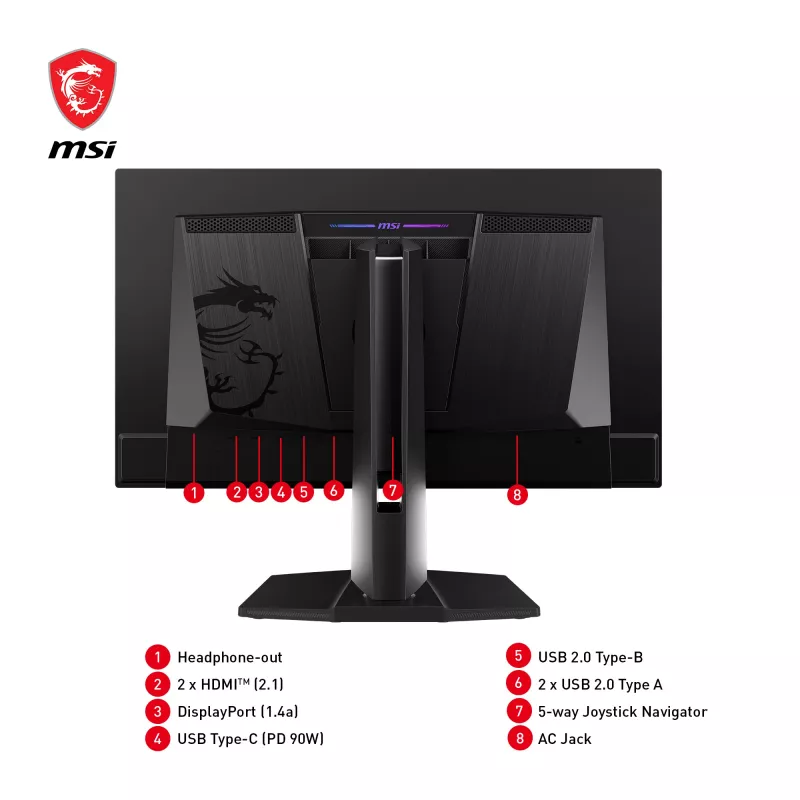 MSI MPG 271QRXDE QD-OLED kompiuterio monitorius 67,3 cm (26,5 col.) 2560 x 1440 pikseliai Wide Quad HD juodas