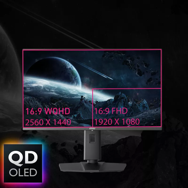 MSI MPG 271QRXDE QD-OLED kompiuterio monitorius 67,3 cm (26,5 col.) 2560 x 1440 pikseliai Wide Quad HD juodas