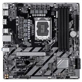 GIGABYTE B860M D3W pagrindinė plokštė – „Intel Core Ultra“ serijos CPU, 4+1+2 fazių VRM, iki 9066 MHz DDR5, 2 x PCIe 4.0 M.2, 1 GbE LAN, USB 3.2 Gen 1
