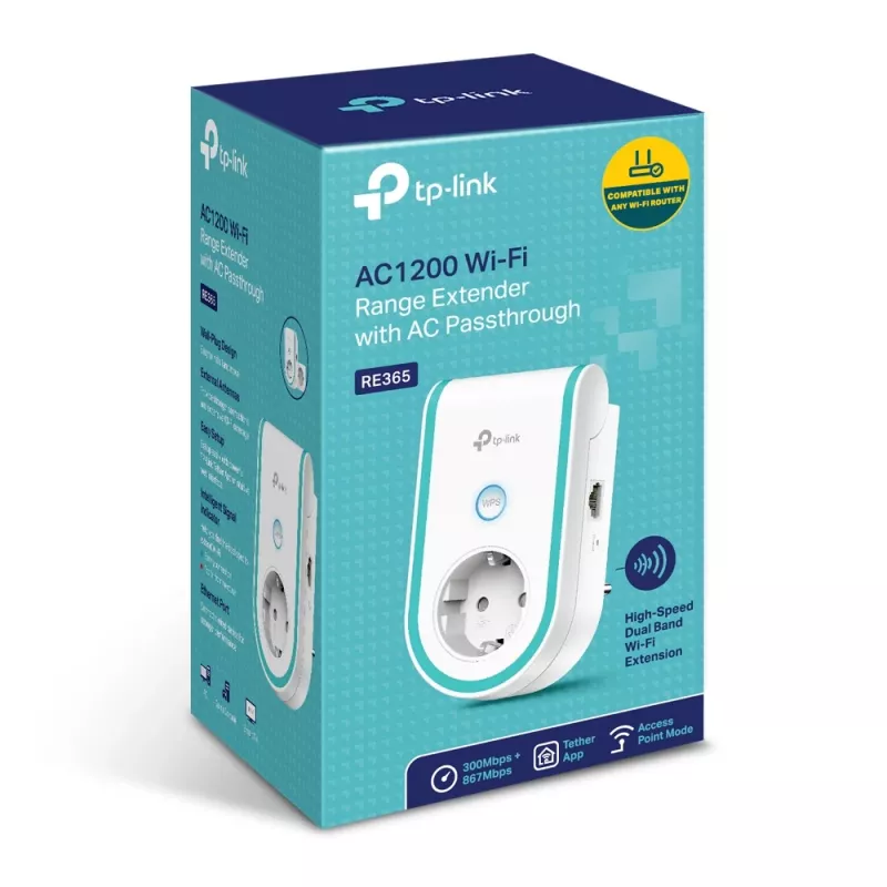TP-Link RE365 tinklo plėtiklis Tinklo kartotuvas Baltas 10, 100 Mbit/s