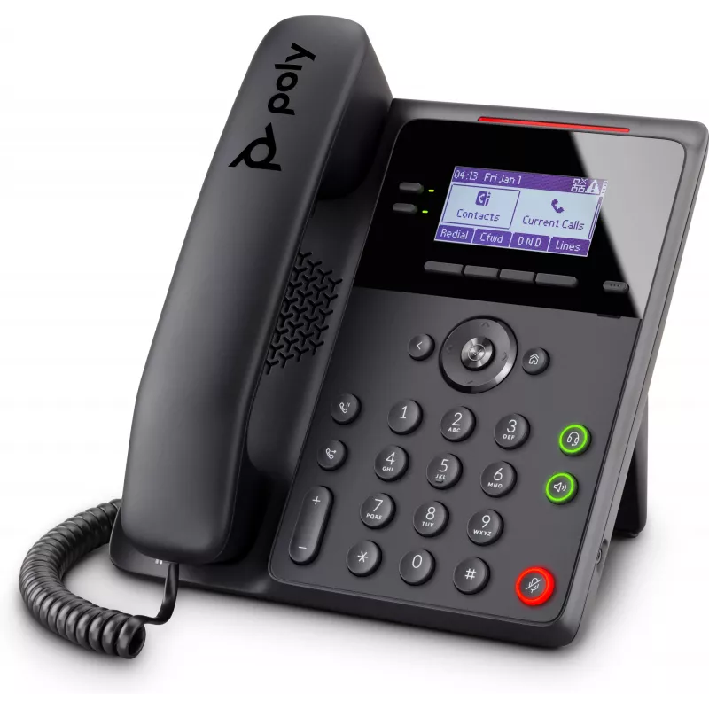 HP Poly Edge B30 IP telefonas su PoE, IP telefonas, juodas, laidinis ragelis, stalas/siena, 4 linijos, LCD