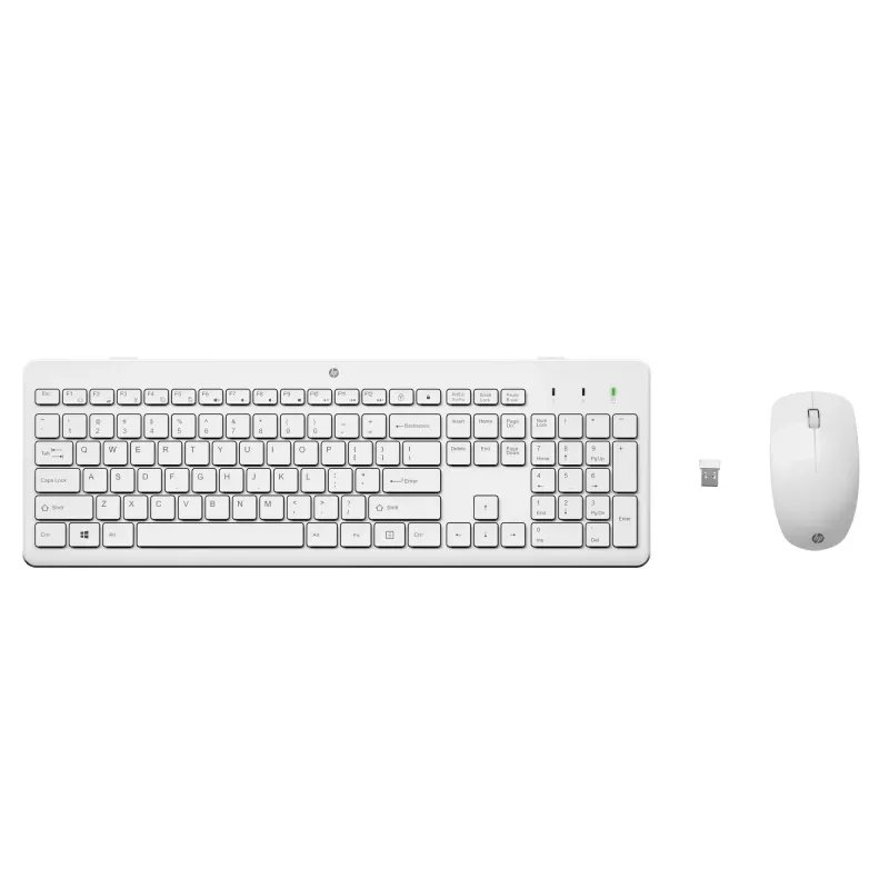 HP 230 belaidės pelės ir klaviatūros rinkinys, baltas, pelė įtraukta