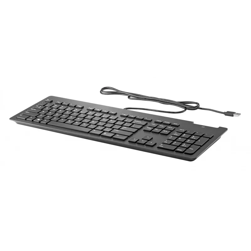 Laidinė HP Business plonas v2 Smartcard klaviatūra — Viso dydžio 100 %, USB, 1,8 m laidas, juoda