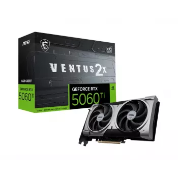 Vaizdo plokštė MSI GeForce RTX 5060 Ti 16 GB GDDR7, PCIe 5.0, 128 bitų, 2602 MHz spartinimas, 180 W, 2 ventiliatoriai