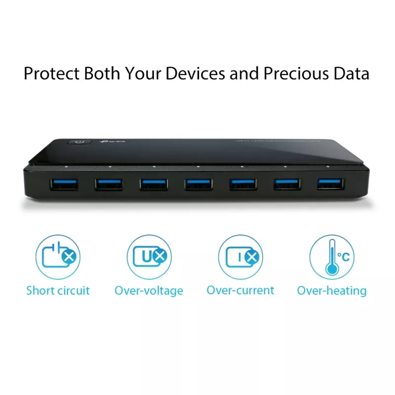 TP-Link UH720 USB 3.2 Gen 1 (3.1 Gen 1) Micro-B 5000 Mbit/s juodas