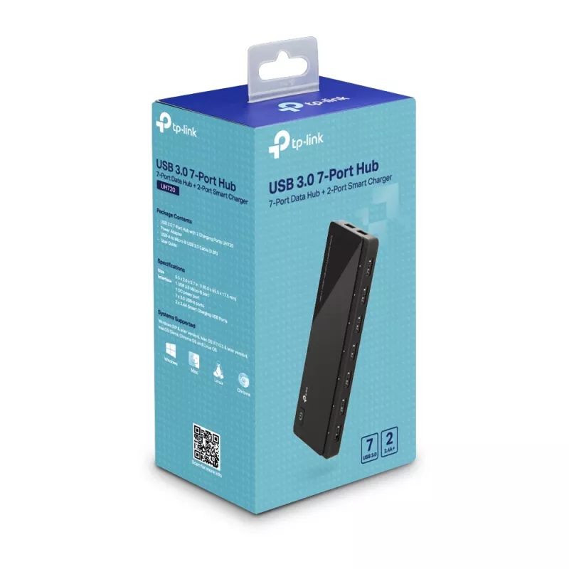TP-Link UH720 USB 3.2 Gen 1 (3.1 Gen 1) Micro-B 5000 Mbit/s juodas