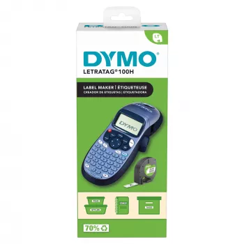 „DYMO LetraTag LT-100H“ nešiojamasis etikečių kūrimo įrenginys | ABC klaviatūros etikečių spausdintuvas su lengvai naudojamu 13 simbolių LCD ekranu | namams ar biurui | mėlynas