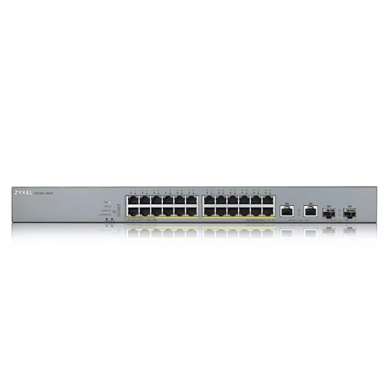 Zyxel GS1350-26HP-EU0101F tinklo komutatorius valdomas L2 Gigabit Ethernet (10/100/1000) Maitinimas per Ethernet (PoE) Pilka