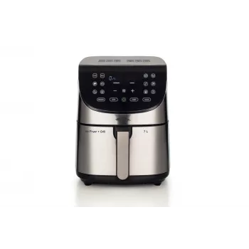 Ariete 4628 Airy Fryer Metal 7L, gruzdintuvė karšto oro, 1800 W, 7L talpa, 2,8 kg kepimo talpa, 12 išankstinių programų, Max Crisp funkcija, temperatūra iki 200°, nelimpanti krepšelė su grotelėmis, metalinis