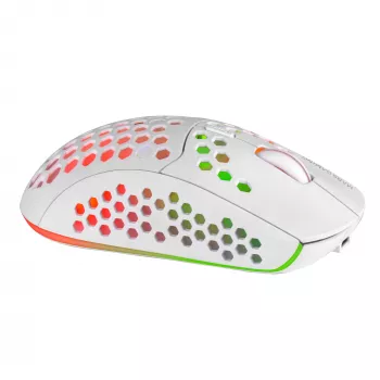 Mars Gaming MMW3W, belaidė žaidimų pelė, RGB Flow, itin lengva 79 g, 3200 DPI, balta