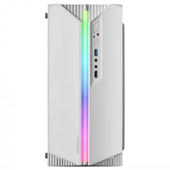 Mars Gaming MC-S1 Baltas Kompaktiškas Micro-ATX Žaidimų PC Korpusas ARGB Apšvietimas 12 Režimų FRGB Ventiliatorius Pilnas Šoninis Langas