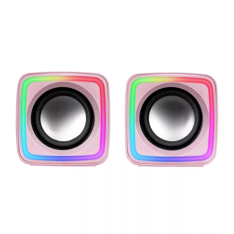 Mars Gaming MSCUBEP Pink Compact RGB Gaming Speakers 8W DSP Sound Processor