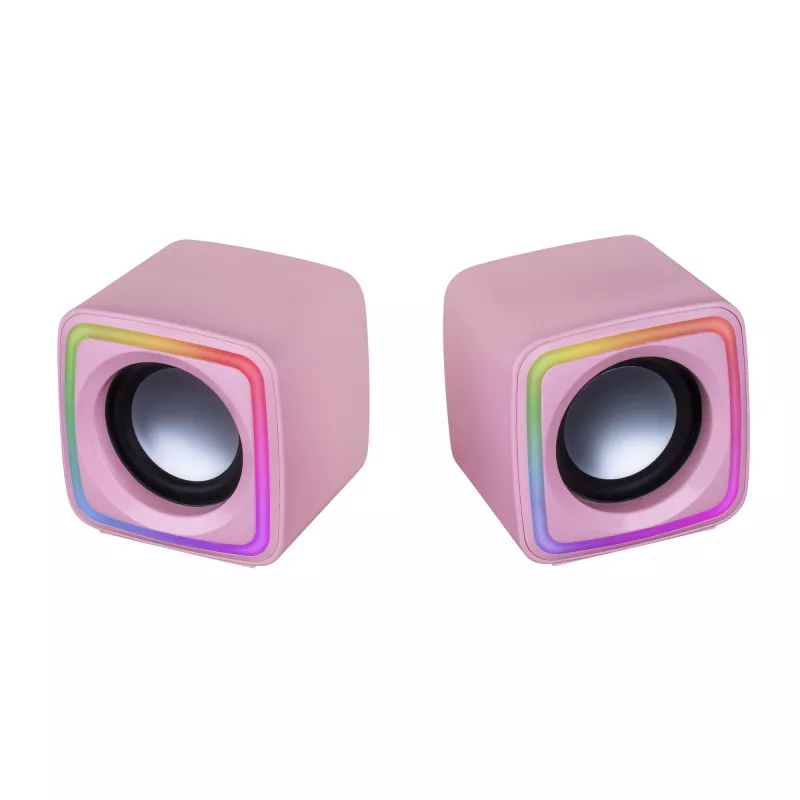 Mars Gaming MSCUBEP Pink Compact RGB Gaming Speakers 8W DSP Sound Processor