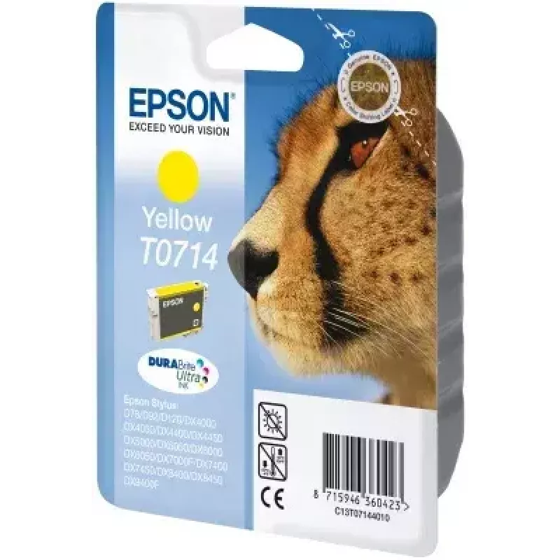 Epson Cheetah Singlepack Geltona T0714 DURABrite Ultra rašalas