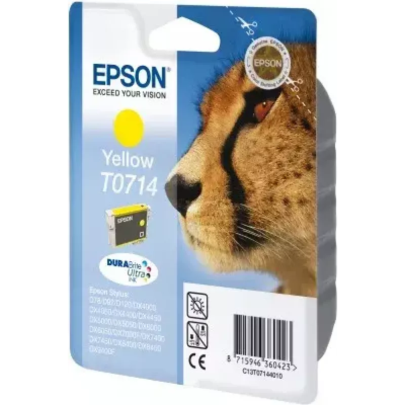 Epson Cheetah Singlepack Geltona T0714 DURABrite Ultra rašalas