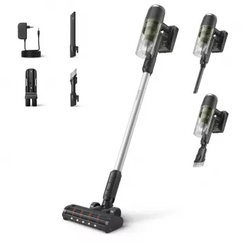 Belaidis dulkių siurblys Philips XC3033/01 — 25,2 V ličio jonų, beciklonis, 1,5 kg, nuimamas rankinis, žalia/juoda