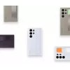 Stovimojo laikiklio silikoninis dėklas „Samsung Galaxy S24 Ultra“ – šviesiai mėlynas, tinka 6,8 colio