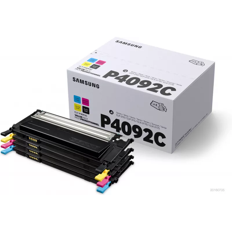 Samsung CLT-P4092C 4 vnt. juodų, žydrų, purpurinių, geltonų tonerio kasečių pakuotė