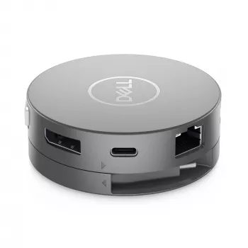 DELL Pro 7 viename USB-C kelioninis šakotuvas - DA310, laidinis, USB 3.2 Gen 2 (3.1 Gen 2) Type-C, 10,100,1000 Mbit/s, sidabrinis, 3840 x 2160 pikselių, 1920 x 1080 pikselių
