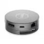 DELL Pro 7 viename USB-C kelioninis šakotuvas - DA310, laidinis, USB 3.2 Gen 2 (3.1 Gen 2) Type-C, 10,100,1000 Mbit/s, sidabrinis, 3840 x 2160 pikselių, 1920 x 1080 pikselių