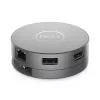DELL Pro 7 viename USB-C kelioninis šakotuvas - DA310, laidinis, USB 3.2 Gen 2 (3.1 Gen 2) Type-C, 10,100,1000 Mbit/s, sidabrinis, 3840 x 2160 pikselių, 1920 x 1080 pikselių
