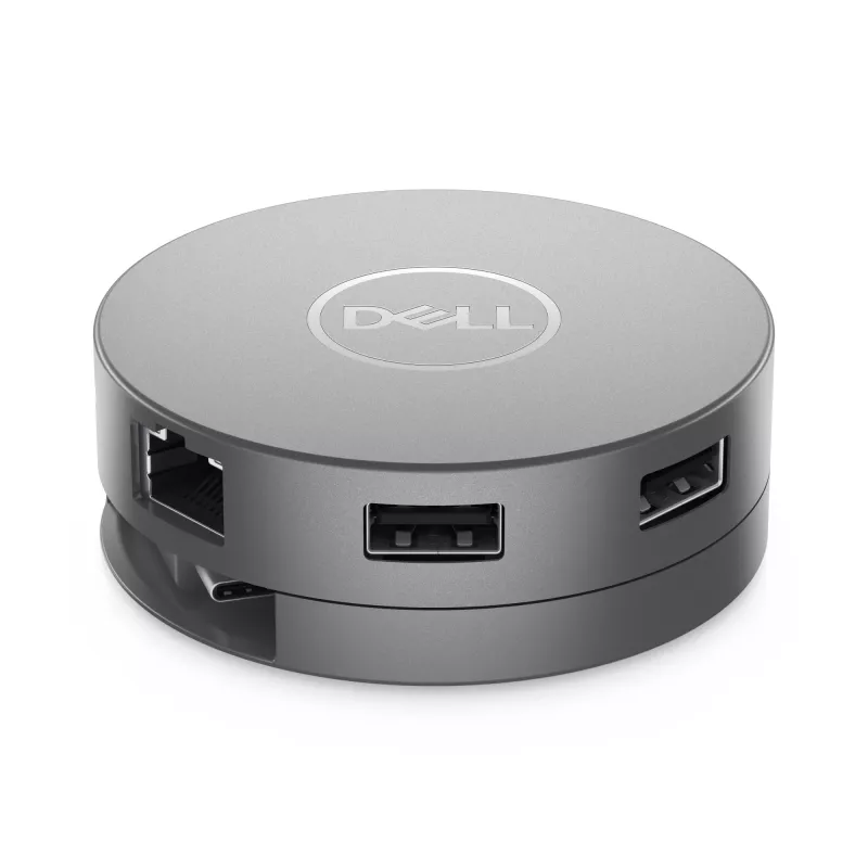 DELL Pro 7 viename USB-C kelioninis šakotuvas - DA310, laidinis, USB 3.2 Gen 2 (3.1 Gen 2) Type-C, 10,100,1000 Mbit/s, sidabrinis, 3840 x 2160 pikselių, 1920 x 1080 pikselių
