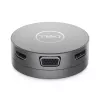 DELL Pro 7 viename USB-C kelioninis šakotuvas - DA310, laidinis, USB 3.2 Gen 2 (3.1 Gen 2) Type-C, 10,100,1000 Mbit/s, sidabrinis, 3840 x 2160 pikselių, 1920 x 1080 pikselių