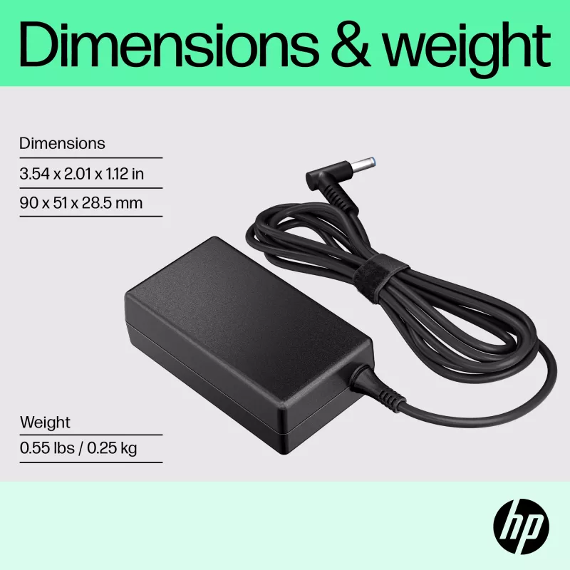HP 65 W išmanusis kintamosios srovės adapteris, suderinamas su HP ProBook 440 G6 nešiojamuoju kompiuteriu; HP ProBook 450 G6 nešiojamuoju kompiuteriu; HP ProBook x360 11..., verslo, 5 – 35 °C, -20 – 85 °C, CCC, CE, BSMI, 47 mm