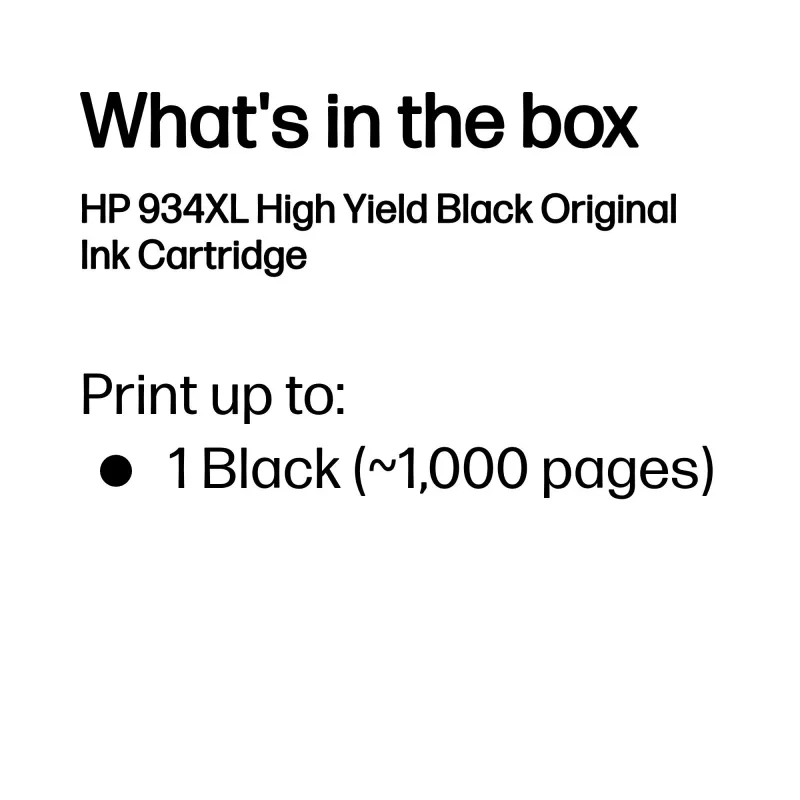 HP 934XL didelės talpos juodas Originalius rašalo kasetė, juoda, 1 vnt., 1000 puslapių