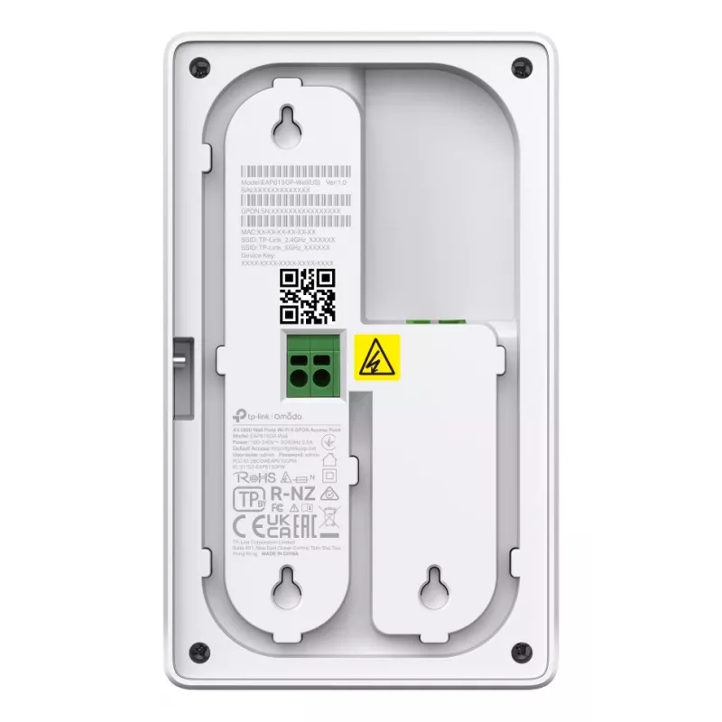 “TP-Link Omada EAP625GP-WALL” belaidis prieigos taškas 1201 Mbit/s baltas maitinimas per eternetą (PoE)