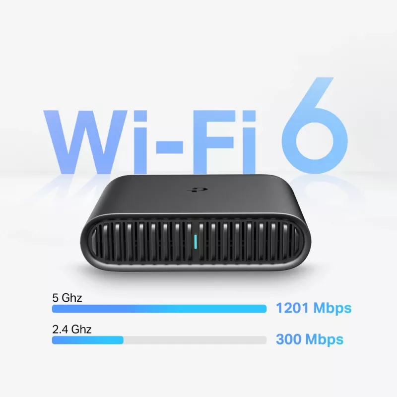 TP-Link AX1500 Wi-Fi 6 kelioninis maršrutizatorius, Wi-Fi 6 (802.11ax), dviejų juostų (2,4 GHz / 5 GHz), Ethernet LAN, juodas, nešiojamas maršrutizatorius