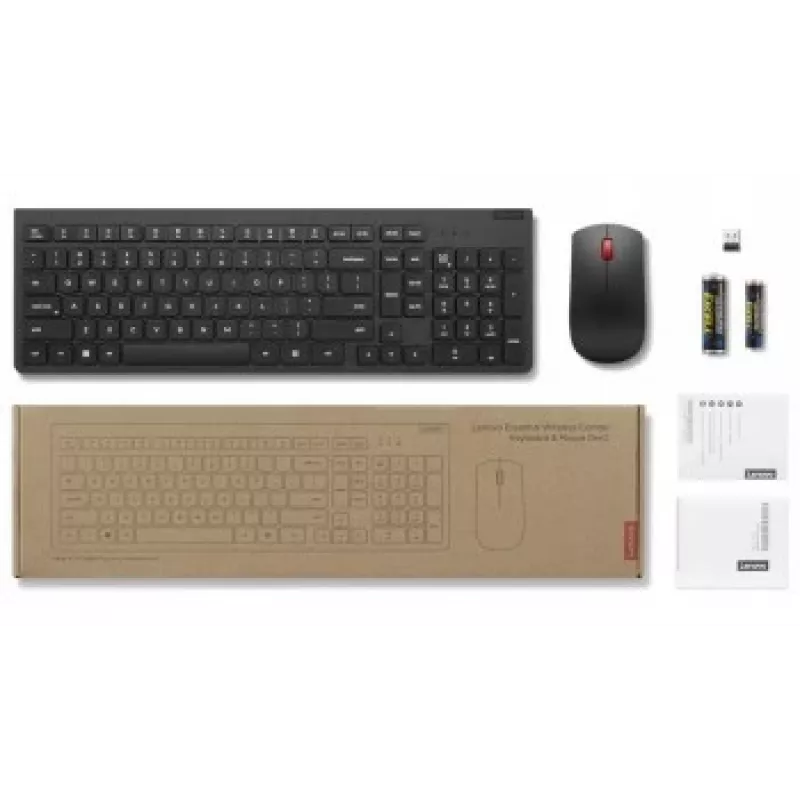 Belaidė klaviatūra ir pelė Lenovo 4X31N50746 QWERTY JAV anglų kalba juoda