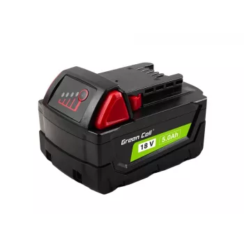 Baterija Green Cell PTML18V5 Li-Ion 18V 5Ah belaidžiams įrankiams, matmenys 8×11,9×7,5 cm