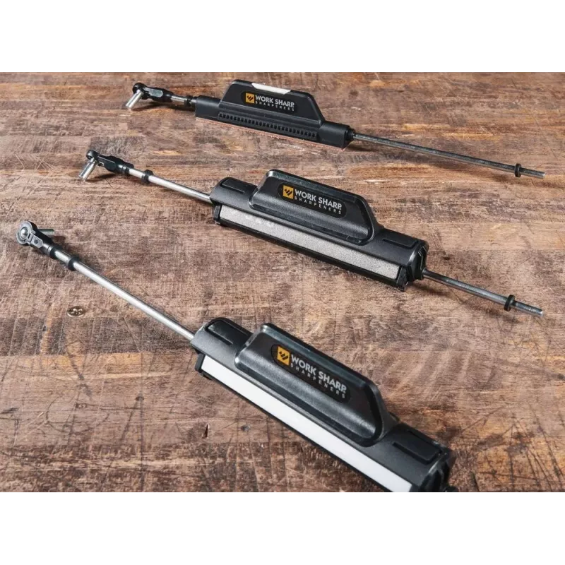 Pratraukiamas peilių galąstuvas Work Sharp Precision Adjust Elite 09DX066 — reguliuojamas kampas, deimantiniai akmenys, odinė apdaila, nailono korpusas