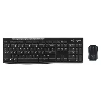 Logitech MK270 - Standartinė - Belaidė - Radijo dažnio belaidė - Juoda - Su pele