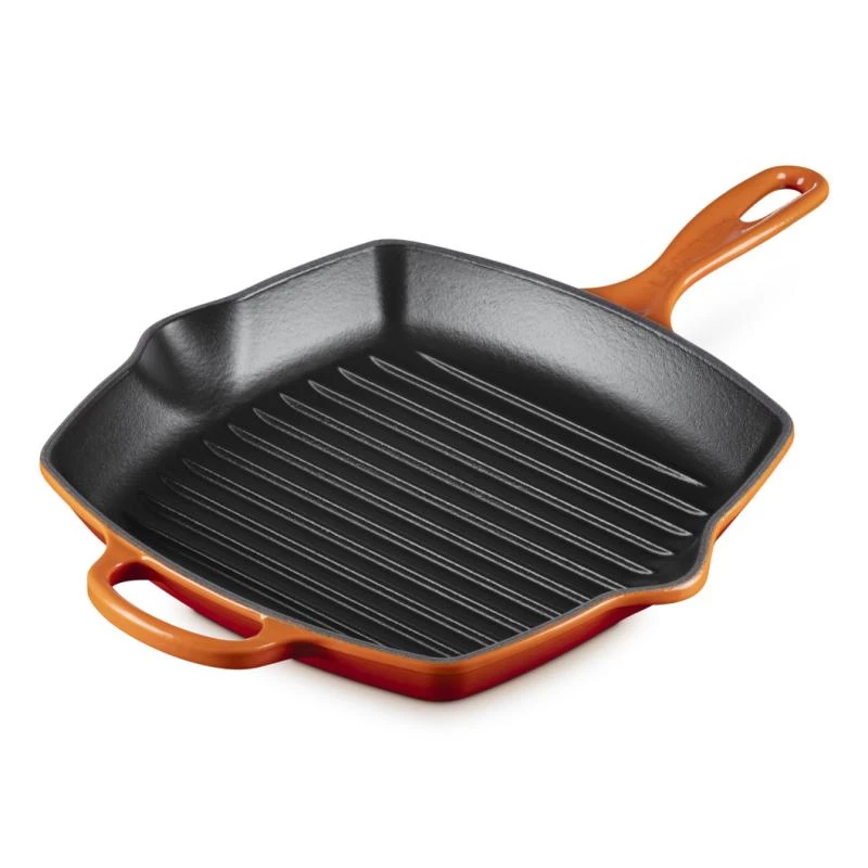 “Le Creuset Signature” kvadratinė grilio keptuvė 26 cm orkaitės raudona (20183260900422)