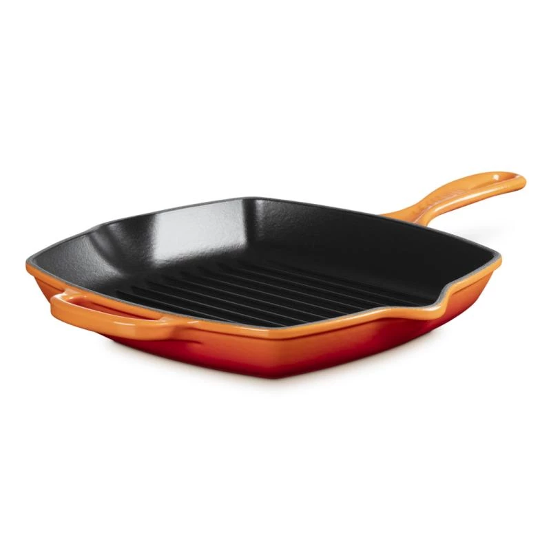 “Le Creuset Signature” kvadratinė grilio keptuvė 26 cm orkaitės raudona (20183260900422)